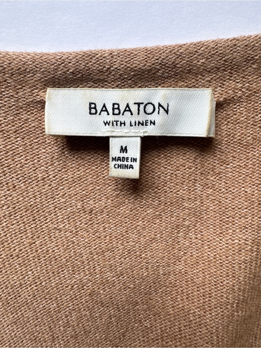 Aritizia Babaton Linen Baylor Sweater Long Sleeve Wool Blend Tan Sz M - Picture 4 of 16